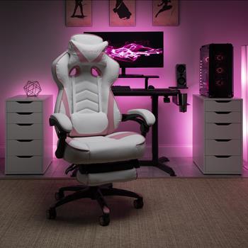 respawn white and pink gaming chair