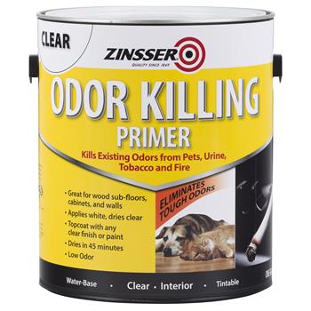 Zinsser Odor Killing Water-Based Primer, Clear, Flat, 1 Gallon