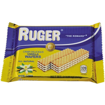 Ruger All Natural Vanilla Wafers, 2.125 oz., 48/BX, 2 BX/CS