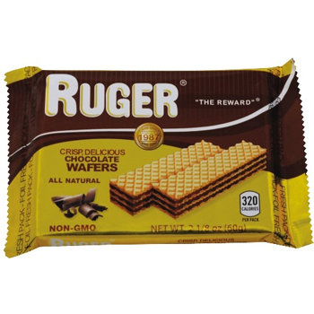 Ruger All Natural Chocolate Wafers, 2.125 oz., 48/BX, 2 BX/CS