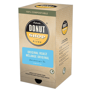 Reunion Island Coffee Pods, Authentic Donut Shop Blend&#174; Original, 0.3 oz., 16/BX