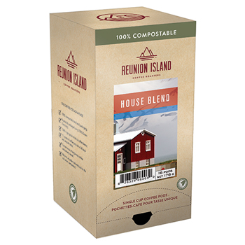 Reunion Island Coffee Pods, House Blend, 0.3 oz., 16/BX