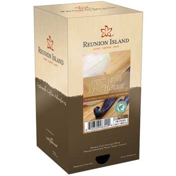 Reunion Island Coffee Pods, French Vanilla, Medium, 0.3 oz., 16/BX