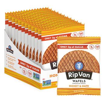 Rip Van Honey and Oat Wafels, 1.16 oz, 12/Box, 4 Boxes/Case