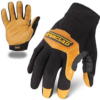 Ironclad Leather Work Gloves, Brown, Large