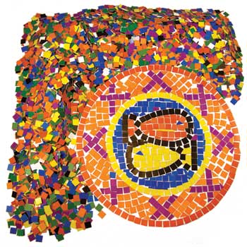 Roylco Double Color Mosaic Squares, 0.38&quot;, 10000 Sheets/Pack