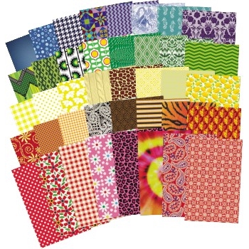 Roylco All Kinds of Fabric Paper, 5.5&quot; x 8.5&quot;, Assorted Colors, 200 Sheets/Pack