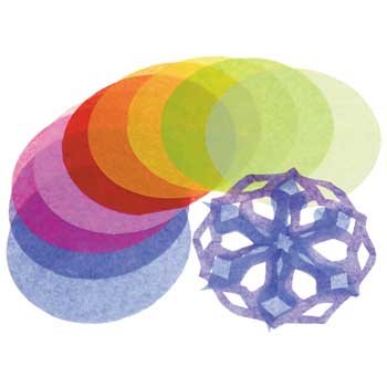 Roylco Precut Tissue Circles, 4 in, Assorted Colors, 480 Sheets/Pack
