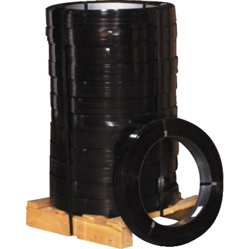 W.B. Mason Co. Standard Grade Steel Strapping, 3/4 in x .023 in x 1949 ft, Black, 12 Coils/Pallet