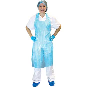 The Safety Zone Polyethylene Disposable Apron, 28 in. x 46 in., Blue, 100/Case
