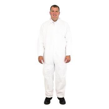 The Safety Zone BB Coveralls, Elastic Wrist and Ankles, White, 3XL, 25/CS