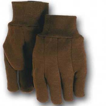 The Safety Zone Clute Cut Jersey Gloves, 8 oz, Brown, Knit Wrist, Men&#39;s, 12 Pairs