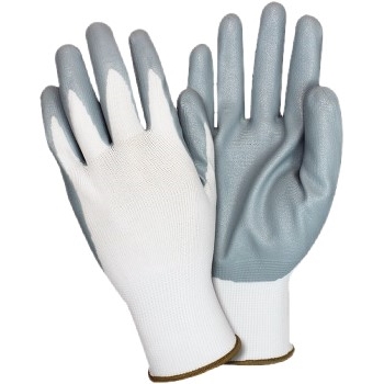 The Safety Zone Gloves, Nylon/Nitrile Foam, Gray, 12 Pairs