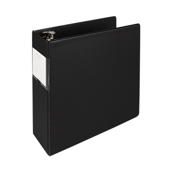Samsill  Clean Touch™ 3 Ring Binder Protected by Antimicrobial Additive, Reference Binder with Label Holder, 3 Inch Locking D-Rings, Black