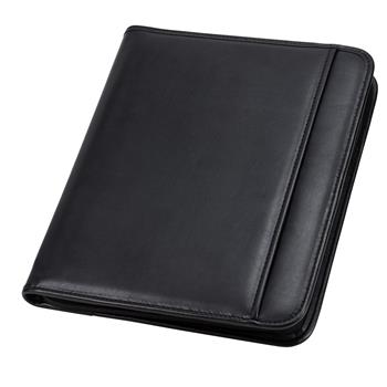 Samsill Professional Padfolio with Secure Zippered Closure, 10.1&quot; Tablet Sleeve, 8.5&quot;  x 11&quot; Writing Pad, Black