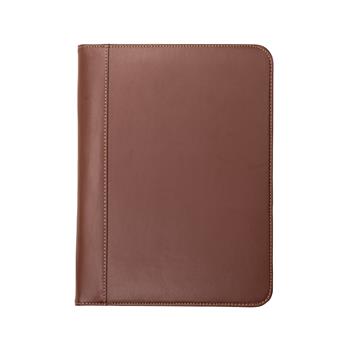 Samsill Contrast Stitch Leather Padfolio, Resume Portfolio, 8.5 x 11 Writing Pad, Tan