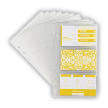 Samsill 6 Hole Junior Business Card Binder Pages, Non-Glare, 10 Pack