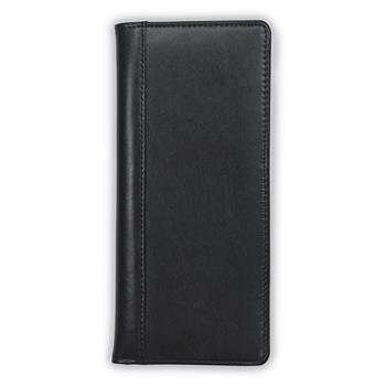 Samsill Regal™ Leather Business Card Holder with Padded Cover, Book Holds 96 Cards, Black