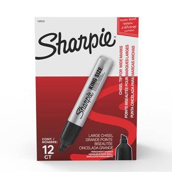 Sharpie King Size Permanent Marker, Chisel Tip, Black, DZ