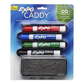 EXPO&#174; Mountable Whiteboard Caddy, With 4 Markers/Eraser, Set