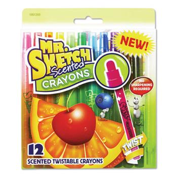 Mr. Sketch Scented Crayons, Assorted, 12/Pack