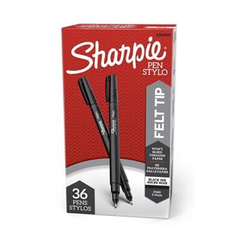 Sharpie Pens, Fine Point (0.8mm), Black, 36/Pack