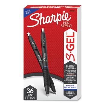 Sharpie S-Gel Pen, Medium 0.7 mm, Blue Ink, 36/BX