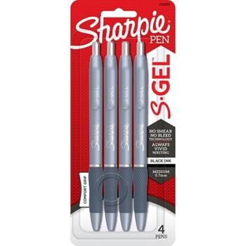 Sharpie S-Gel Pens, Medium Point (0.7mm), Black, 4/PK