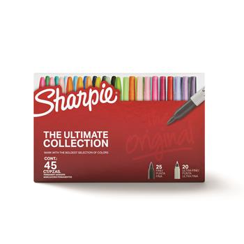 Sharpie Permanent Markers Ultimate Collection, Assorted Tips and Colors, 45 Markers/Set