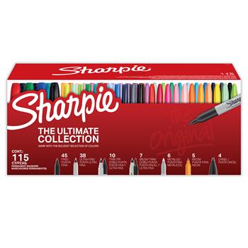 Sharpie Permanent Markers Ultimate Collection, Assorted Tips and Colors, 115 Markers/Set
