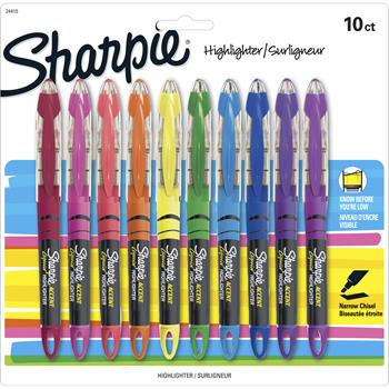 Sharpie Accent Liquid Pen Style Highlighter, Chisel Tip, Assorted, 10/Set