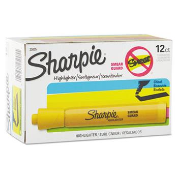 Sharpie Accent Tank Style Highlighter, Chisel Tip, Yellow, DZ
