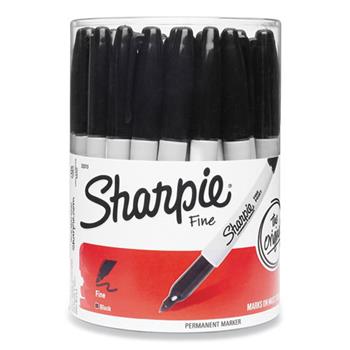 Sharpie Fine Tip Permanent Marker, Canister, Black, 36 Markers/Carton