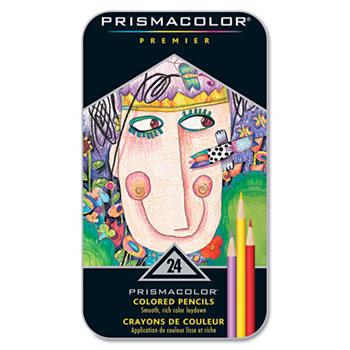 Prismacolor Premier Colored Woodcase Pencils, 24 Assorted Colors/Set