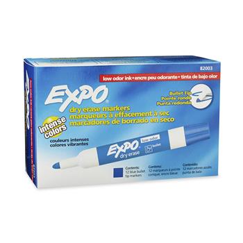 EXPO&#174; Low Odor Dry Erase Marker, Bullet Tip, Blue, DZ