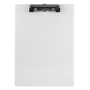 Saunders Plastic Clipboard, 1/2&quot; Capacity, Holds 8 1/2&quot;W x 12&quot;H, Pearl