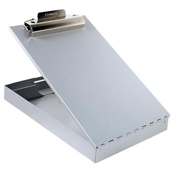 Saunders Redi-Rite Aluminum Storage Clipboard, 1&quot; Capacity, Holds 8-1/2&quot;W x 12&quot;H, Silver