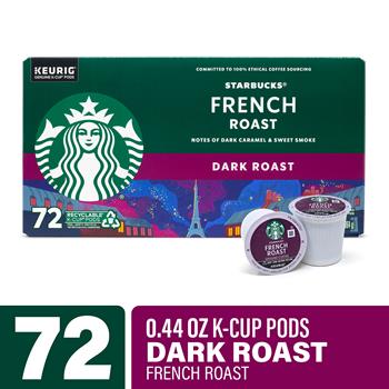 Starbucks French Roast Dark Roast K-Cup Pods, 72/Case