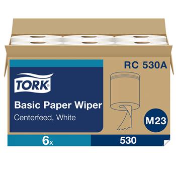 Tork Center Pull Hand Towel, 2-Ply, 7.6&quot; x 519&#39;, White, 530/Roll, 6 Rolls/CT
