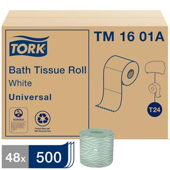 Tork&#174; Universal Bath Tissue Roll, 2-Ply, 4.35&quot; x 156.25&#39;, White, 500 Sheets/Roll, 48 Rolls/CT