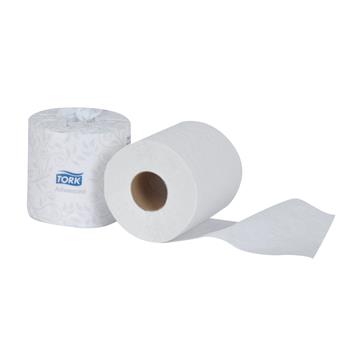 Tork Advanced Soft Bath Tissue Roll, 2-Ply, 4.35&quot; x 171.88&#39;, White, 550/Roll, 80 Rolls/CT