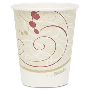 SOLO Cup Company Hot Cups, Symphony Design, 10oz, Beige, 1000/Carton
