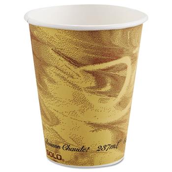 SOLO Cup Company Mistique Polycoated Hot Paper Cup, 8 oz, Printed, Brown