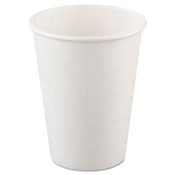 SOLO Cup Company Single-Sided Poly Paper Hot Cups, 12oz, White, 50/Bag, 20 Bags/Carton