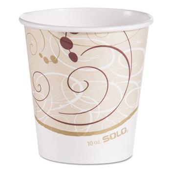 SOLO Cup Company Paper Hot Cups in Symphony Design, 10 oz, Beige/White/Red, 1000/Carton