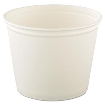 SOLO&#174; Cup Company Double Wrapped Paper Bucket, Unwaxed, White, 83oz, 100/Carton