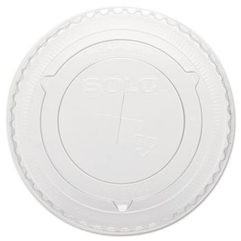 SOLO Cup Company Straw-Slot Cold Cup Lids, 10oz Cups, Clear
