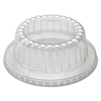 SOLO Cup Company Flat-Top Dome PET Plastic Lids f/12 oz Containers, Clear, 1000/Carton