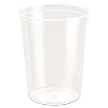 SOLO Cup Company Bare Eco-Forward RPET Deli Containers, Plastic, Round, 32 oz, Clear, 50 Containers/Pack, 10 Packs/Carton