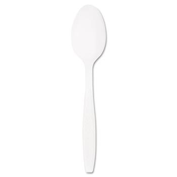 SOLO Cup Company Guildware Extra Heavyweight Plastic Teaspoons, White, 100/Box